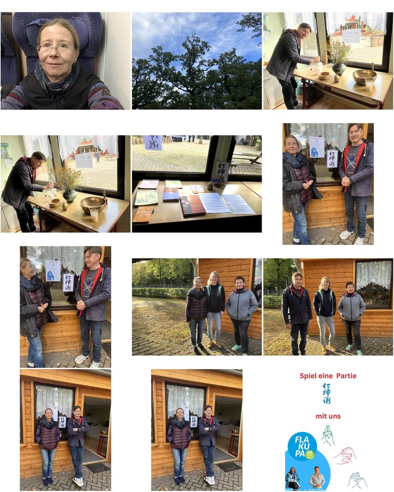 Ein Bilderteppich von der Flakupa 2023 am 8.Oktober - Jin Shin Jyutsu in Nedlitz, erstellt mit Canva.
